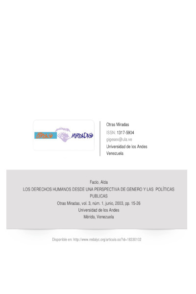 Los derechos humanos desde una perspectiva de género y las políticas públicas